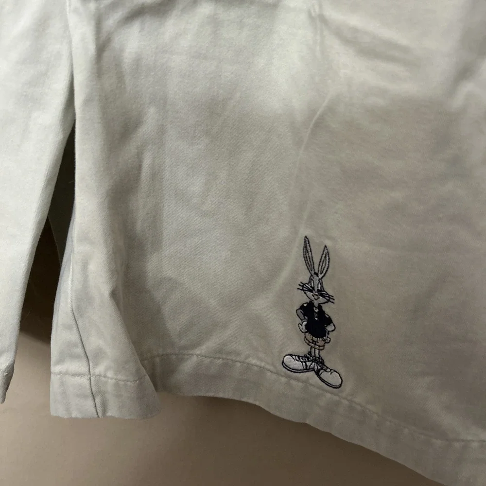 Vintage Looney Tunes Rabbit Embroidery Khaki Men's‎ 36 Shorts Pleated